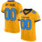 Gold0425 Custom Gold Powder Blue-Navy Mesh Authentic Football Jersey