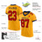 Gold0426-1 Custom Gold Red-Navy Mesh Authentic Football Jersey