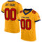 Gold0426 Custom Gold Red-Navy Mesh Authentic Football Jersey