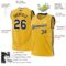 Custom Gold Navy-White Authentic Throwback Basketball Jersey