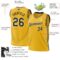 Custom Gold Black-White Authentic Throwback Basketball Jersey