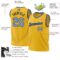 Custom Gold Light Blue-White Authentic Throwback Basketball Jersey