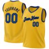 Custom Gold Blue-Navy Authentic Throwback Basketball Jersey