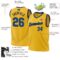 Custom Gold Blue-Navy Authentic Throwback Basketball Jersey