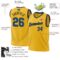 Custom Gold Blue-Black Authentic Throwback Basketball Jersey