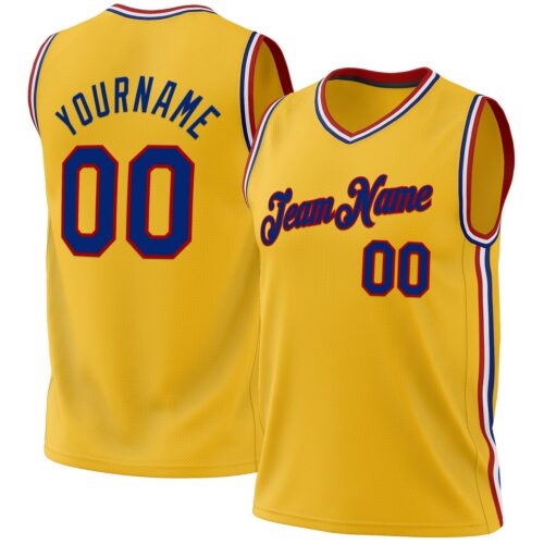 Gold0511 Custom Gold Royal-Red Authentic Throwback Basketball Jersey