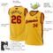 Custom Gold Red-Black Authentic Throwback Basketball Jersey