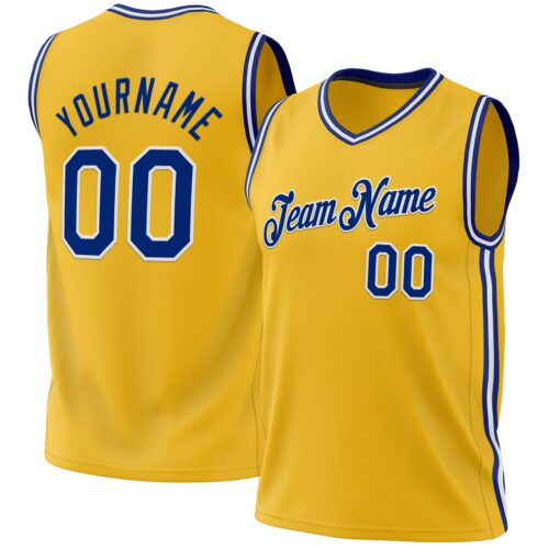 Gold0515 Custom Gold Royal-White Authentic Throwback Basketball Jersey