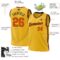 Custom Gold Orange-Black Authentic Throwback Basketball Jersey