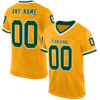 Custom Gold Green-White Mesh Authentic Throwback Football Jersey