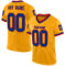 Gold0564 Custom Gold Royal-Red Mesh Authentic Throwback Football Jersey