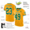 Gold0570-1 Custom Gold Kelly Green-White Mesh Authentic Throwback Football Jersey