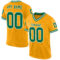 Gold0570 Custom Gold Kelly Green-White Mesh Authentic Throwback Football Jersey