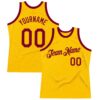 Custom Gold Maroon Authentic Throwback Basketball Jersey