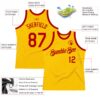 Custom Gold Red Authentic Throwback Basketball Jersey