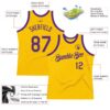 Custom Gold Purple Authentic Throwback Basketball Jersey