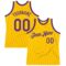 Custom Gold Purple Authentic Throwback Basketball Jersey