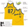 Custom Gold Royal Authentic Throwback Basketball Jersey