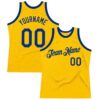 Custom Gold Royal Authentic Throwback Basketball Jersey