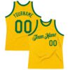 Custom Gold Kelly Green Authentic Throwback Basketball Jersey