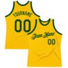 Custom Gold Green Authentic Throwback Basketball Jersey