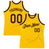 Custom Gold Brown Authentic Throwback Basketball Jersey