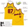 Custom Gold Red-Royal Authentic Throwback Basketball Jersey