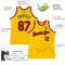 Custom Gold Red-Royal Authentic Throwback Basketball Jersey