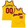 Custom Gold Red-Royal Authentic Throwback Basketball Jersey