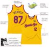 Custom Gold Purple-Orange Authentic Throwback Basketball Jersey