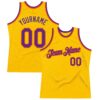 Custom Gold Purple-Orange Authentic Throwback Basketball Jersey