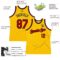 Custom Gold Red-Navy Authentic Throwback Basketball Jersey