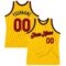 Custom Gold Red-Navy Authentic Throwback Basketball Jersey