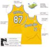 Custom Gold White-Royal Authentic Throwback Basketball Jersey