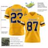 Custom Gold Nvay-White Authentic Football Jersey