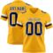 Gold0639 Custom Gold Nvay-White Authentic Football Jersey