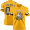 Custom Gold Steel Gray-White Authentic Football Jersey