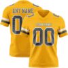 Custom Gold Steel Gray-White Authentic Football Jersey