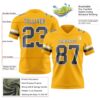 Custom Gold Steel Gray-White Authentic Football Jersey