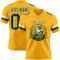 Gold0643-1 Custom Gold Green-White Authentic Football Jersey