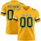 Gold0643 Custom Gold Green-White Authentic Football Jersey