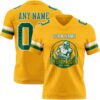 Custom Gold Kelly Green-White Authentic Football Jersey