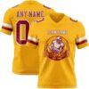 Custom Gold Cardinal-White Authentic Football Jersey