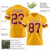 Custom Gold Cardinal-White Authentic Football Jersey