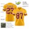 Gold0646-2 Custom Gold Cardinal-White Authentic Football Jersey