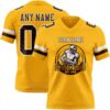 Custom Gold Brown-White Authentic Football Jersey