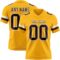 Gold0647 Custom Gold Brown-White Authentic Football Jersey