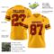 Gold0649-2 Custom Gold Red-Black Authentic Football Jersey