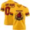 Gold0650-1 Custom Gold Red-Navy Authentic Football Jersey