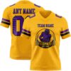 Custom Gold Purple-Black Authentic Football Jersey